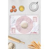 Feyza Design Mermer Görünümlü Cam Hamur Açma Matı, 40X60 Cm, Pratik ve Şık Tasarım - Altın