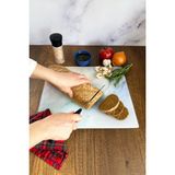 Feyza Design Mermer Görünümlü Cam Kesme Tablası 29X34CM, Şık ve Dayanıklı Tasarım - Ahşap - Bej - Seçenek 1