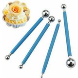 Feyza Design Metal 4'lü Marzipan Şeker Hamuru Seti, Pasta ve Çiçek Yapımı Için - Cappuccino