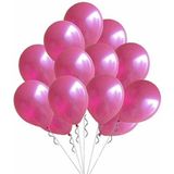 Feyza Design Metalik Fuşya Balon Seti - 10 Adet 12 Inç Lateks Balonlar - 52X38 AMERİKAN SERVİSİ 35X35 PEÇETELER - Ahşap - Bej