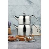 Feyza Design Mini Çelik Çaydanlık, Şık ve Fonksiyonel Tasarım, Kullanışlı ve Dayanıklı - Altın - Gümüş - Bakır - Seçenek 1