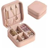 Feyza Design Mini Mücevher Kutusu, Kolye, Yüzük ve Küpe Organizer Çantası - Ahşap - Bej