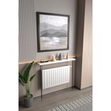 Feyza Design Minimalist Beyaz Metal Ayaklı Dar Dresuar 90 cm - Ahşap - Bej - Siyah
