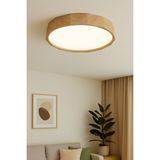 Feyza Design Modern 3 Renk 42 cm Büyük Boy Plafonyer LED Avize - Ahşap - Beyaz - Seçenek 1