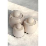 Feyza Design Modern 3'lü Beton Kavanoz Seti, Tuzluk, Biberlik, Şekerlik, Çay ve Kahve - Seçenek 1