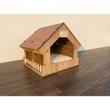 Feyza Design Modern Ahşap Kedi ve Köpek Evi – Şık ve Konforlu Tasarım - Seçenek 1