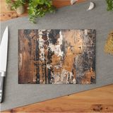 Feyza Design Modern Geometrik Şekiller Tasarımlı Temperli Cam Kesme Tahtası - Ahşap - Ceviz - Seçenek 1