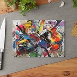 Feyza Design Modern Temperli Cam Kesme Tahtası, Şık ve Kaymaz Tasarım - Ahşap - Ceviz - Seçenek 1