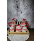 Feyza Design Modern Yağlık, Sirkelik, Tuzluk ve Biberlik Seti Şık Tasarım - Seçenek 1