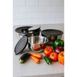 Feyza Design Modernist Rendeli Çelik Karıştırma ve Saklama Kabı Seti 16-20-24 cm - Seçenek 1