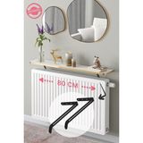 Feyza Design Montajsız Petek Üstü Uçan Raf, Kalorifer Peteği Kitaplık 80×18 cm Beyaz - Ahşap - Bej - Siyah