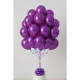 Feyza Design Mor Metalik Balon - 50 Adet Hobi ve Parti Malzemeleri - 0,5 x 9 cm - Açık Mor