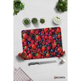 Feyza Design Mor ve Kırmızı Meyvelerle Şık Cam Kesme Tahtası, 30CM x 40CM - Ahşap - Beyaz - Seçenek 1
