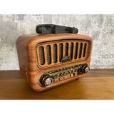 Feyza Design Nostalji Tasarımlı Bluetooth Radyo, Fm, Sd Kart, Aux, Eski Tarz Charm - Ahşap - Ceviz