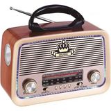 Feyza Design Nostalji Tasarımlı Bluetooth Radyo, Fm, Sd Kart, Aux, Şık ve Şık Tasarım - Ahşap - Ceviz