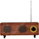 Feyza Design Nostaljik Dekoratif Şarjlı Fm Radyo, Aux, USB ve Tf Kartlı Mp3 Çalar - Ahşap - Ceviz