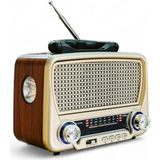 Feyza Design Nostaljik Fenerli Radyo, Güneş Enerjili, Bluetooth, USB ve Aux ile Çok Fonksiyonlu - Ahşap - Ceviz