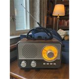 Feyza Design Nostaljik Görünümlü Retro Radyo, Tf, Bluetooth, USB ve Fm Fonksiyonlarıyla - Ahşap - Ceviz