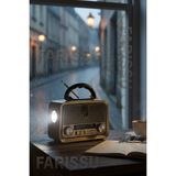 Feyza Design Nostaljik Güneş Enerjili Bluetooth Radyo ve Fenerli Tasarım
