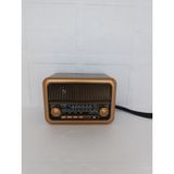 Feyza Design Nostaljik Radyo Bluetooth Hoparlör Usb-Tf Çalar Şarjlı Ses Bombası - Amber