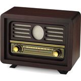Feyza Design Nostaljik Radyo Bluetooth, Usb, Fm, Adaptör, Şarjlı Pil ile Keyifli Dinleme - Ahşap - Ceviz