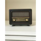 Feyza Design Nostaljik Radyo Bluetooth USB Fm Radyo ile Şarjlı Adaptör ve Pil - Ahşap - Ceviz