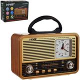 Feyza Design Nostaljik Radyo, Bluetooth, USB ve Sd Kart ile Çok Fonksiyonlu - Ahşap - Ceviz