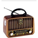 Feyza Design Nostaljik Radyo, Usb, Bluetooth, Fm, Fenerli Müzik Çalar, Çok Fonksiyonlu - Ahşap - Ceviz