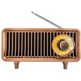 Feyza Design Nostaljik Şarjlı Fm Radyo, Handfree, Aux, USB ve Tf Kart Okuyucu ile - Ahşap - Ceviz