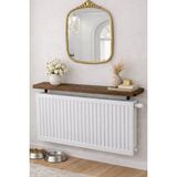 Feyza Design Oval Kesim Petek Üstü Uçan Raf Dresuar Kalorifer Peteği Rafı Kitaplık 80 x 18 cm Atlantik Çam - Ahşap - Ceviz