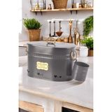 Feyza Design Oval Metal Patates, Soğan ve Sarımsak Saklama Kutusu, 2 Bölmeli Mutfak Düzenleyici - Seçenek 1