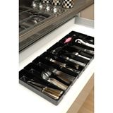 Feyza Design Parlak Siyah 12'li Modüler Çekmece Içi Kaşıklık Organizer Seti - Ahşap - Seçenek 1