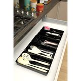 Feyza Design Parlak Siyah 6'lı Modüler Çekmece Içi Kaşıklık Organizer Seti - Ahşap - Seçenek 1