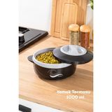 Feyza Design Paslanmaz Çelik 1000 ml Yemek Termosu, Sızdırmaz ve Kilitli Kapak - Ahşap - Seçenek 1