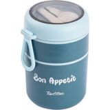 Feyza Design Paslanmaz Çelik 2 Katlı Mavi Yemek Taşıma Kabı 710ML - Seçenek 1