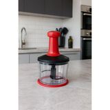 Feyza Design Paslanmaz Çelik 3 Bıçaklı El Rondosu Blender, Sebze ve Soğan Doğrayıcı - Altın - Turkuaz