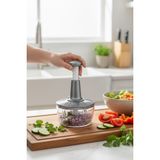 Feyza Design Paslanmaz Çelik 3 Bıçaklı El Rondosu, Sebze Doğrayıcı, Basmalı Kullanım