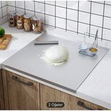 Feyza Design Paslanmaz Çelik 40X50 cm Kesme Tahtası, Mutfak Tezgah Koruyucu - Seçenek 1