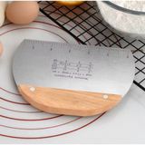 Feyza Design Paslanmaz Çelik Ahşap Saplı Kek ve Hamur Şekillendirme Spatulası - Cappuccino