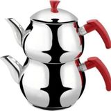 Feyza Design Paslanmaz Çelik Büyük Boy Süzgeçli Çaydanlık, Sağlam ve Şık Tasarım - Altın - Seçenek 1