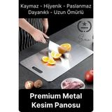 Feyza Design Paslanmaz Çelik Et Meyve Kesme Tahtası, Hijyenik ve Kaymaz Mutfak Gereci - Seçenek 1