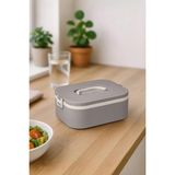 Feyza Design Paslanmaz Çelik Hazneli Tek Katlı Lunch Box, Çatal ve Kaşıklı - Seçenek 1