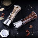 Feyza Design Paslanmaz Çelik Kapaklı Tuz ve Karabiber Öğütücü, 19 Cm, 2'li Set - Seçenek 1