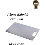 Feyza Design Paslanmaz Çelik Metal Kesme Tahtası 25X37 cm 1,2 mm Kalite - Altın - Gümüş - Bakır - Seçenek 1