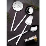 Feyza Design Paslanmaz Çelik Mutfak Seti, 4 Parça, Kepçe, Kevgir, Spatula, Servis Takımı - Altın - Seçenek 1