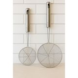 Feyza Design Paslanmaz Çelik Patates ve Sebze Kızartma Kepçesi 12-16CM, 2'li Set - Antrasit - Seçenek 1