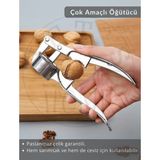 Feyza Design Paslanmaz Çelik Sarımsak Öğütücü ve Ceviz Kırıcı, Dayanıklı, 17 cm - Cappuccino - Seçenek 1
