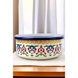 Feyza Design Paslanmaz Emaye Saklama Kabı, Dayanıklı ve Şık Tasarım - Amber - Seçenek 1