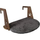 Feyza Design Peluş Kedi Radyatör Yatağı, Kolay Montajlı Konforlu Isıtıcı Yatak - Altın - Gri - Seçenek 1