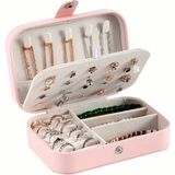 Feyza Design Pembe Büyük Boy Takı Kutusu ve Oda Düzenleyici Organizer, Seyahat Çantası - Ahşap - Bej